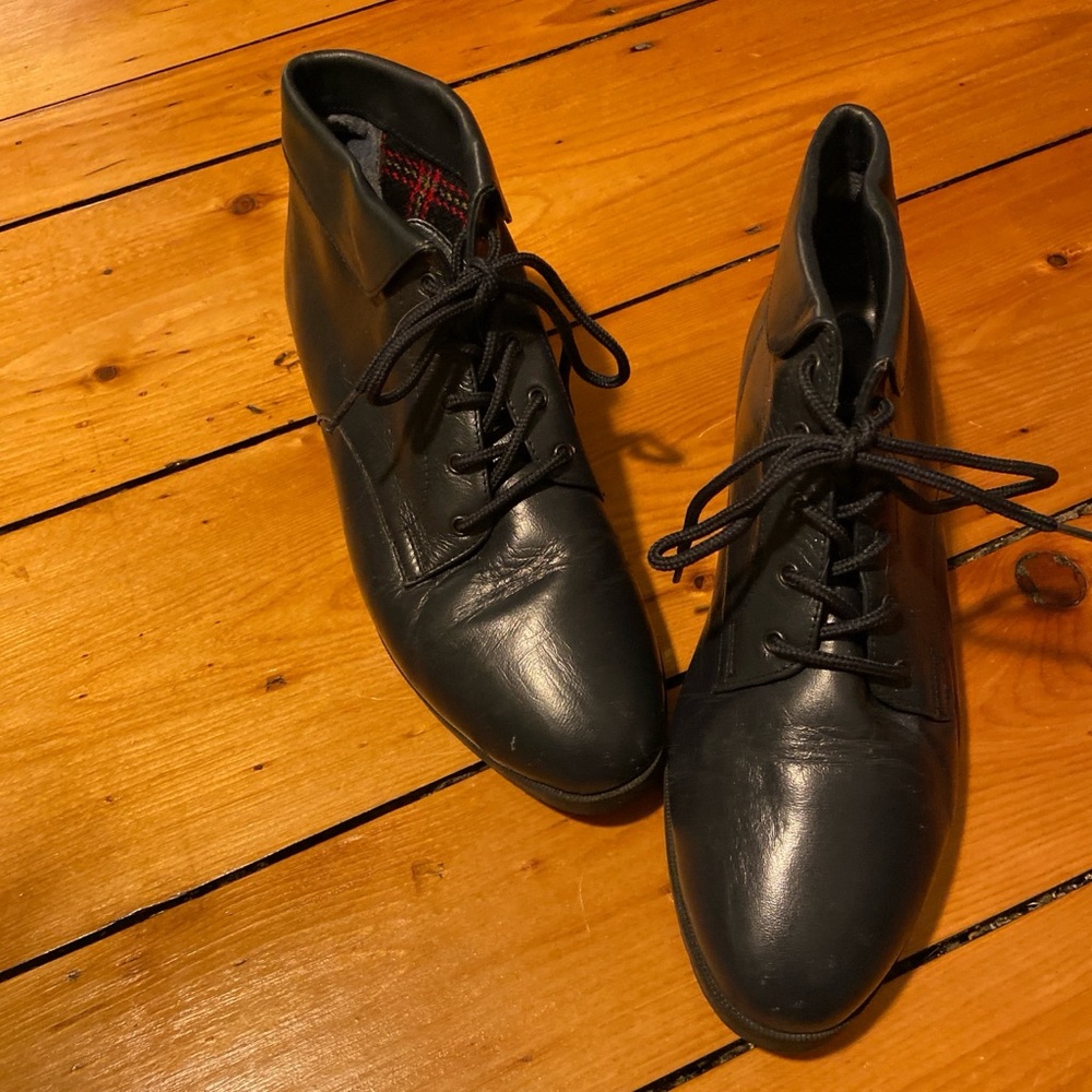 Navy Blue Vintage Ankle Boots
